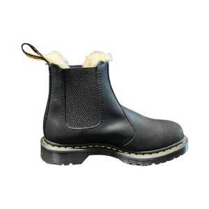 Dr. Martens 2976 Lenora Chelsea Boots 6 Faux Fur Lined Black Burnished Wyoming